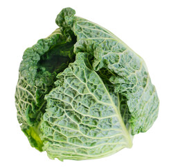 Green fresh cabbage isolated on white background