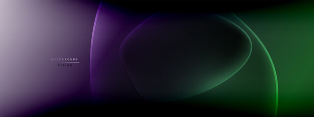 Vector abstract background - liquid bubble shapes on fluid gradient with shadows and light effects. Shiny design template for text