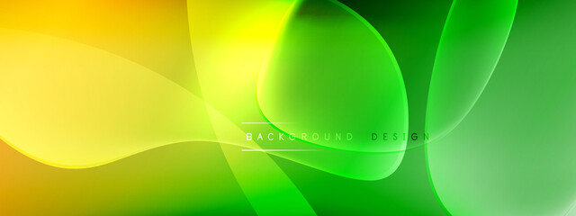 Vector abstract background - liquid bubble shapes on fluid gradient with shadows and light effects. Shiny design template for text