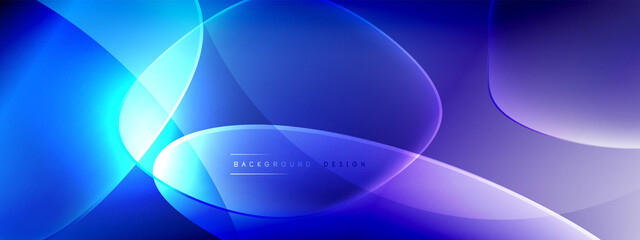 Vector abstract background - liquid bubble shapes on fluid gradient with shadows and light effects. Shiny design template for text