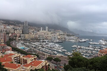Le port de Monaco vu de haut, ville de Monaco, Principauté de Monaco