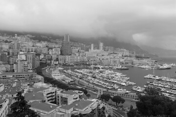 Le port de Monaco vu de haut, ville de Monaco, Principauté de Monaco