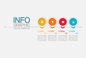 Vector infographic template with 4 steps or options. Data presentation, business concept design for web, brochure, diagram.