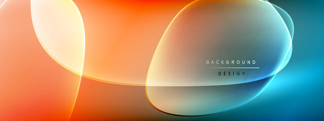 Vector abstract background - liquid bubble shapes on fluid gradient with shadows and light effects. Shiny design template for text