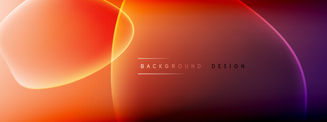 Vector abstract background - liquid bubble shapes on fluid gradient with shadows and light effects. Shiny design template for text