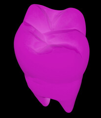 Colorful tooth. 3d illustration. On a black background.