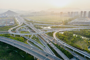 aerial view of highway