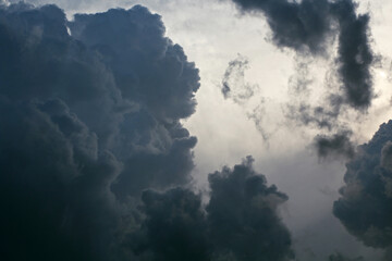 Cumulus clouds in the sky. Background. Texture. Substrate.