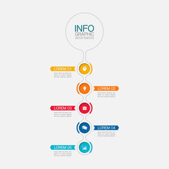 Vector infographic template with 5 steps or options. Data presentation, business concept design for web, brochure, diagram.