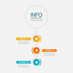 Vector infographic template with 3 steps or options. Data presentation, business concept design for web, brochure, diagram.
