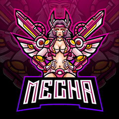 Mecha girl esport logo mascot design