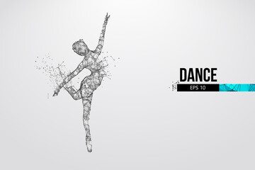 Abstract silhouette of a wireframe dancing woman. Dancer, girl, ballerina on the white background. Convenient organization of eps file. Vector illustration. Thanks for watching