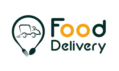 vector illustration of a food delivery app logo