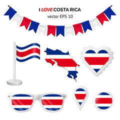 Fototapeta premium Costa Rica symbol set