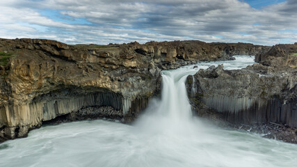 The incredibly beautiful Aldeyjarfoss waterfall in North Iceland. 
