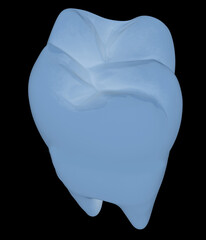 Tooth. 3d illustration. On a black background.