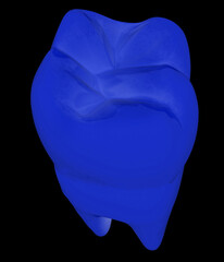 Colorful tooth. 3d illustration. On a black background.