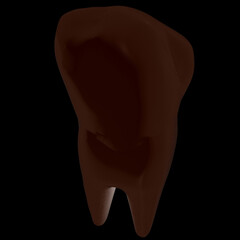 Tooth. 3d illustration. On a black background.