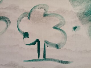 Save our nature - drawing of a three on the wall - Schützt unsere Natur.