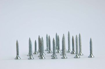 Gray screws in a vertical position