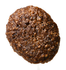Breakfast cereal balls with chocolate on a white background