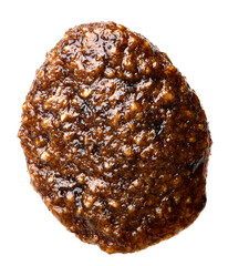 Breakfast cereal balls with chocolate on a white background