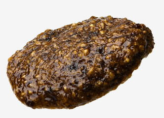 Breakfast cereal balls with chocolate on a white background