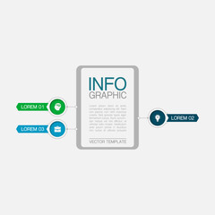 Vector infographic template with 3 steps or options. Data presentation, business concept design for web, brochure, diagram.