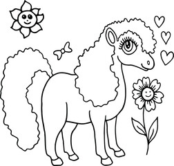 sheep with flowers