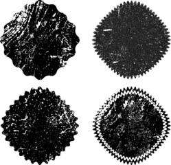Grunge post Stamps Collection, Circles. Banners, Insignias , Logos, Icons, Labels and Badges Set . vector distress textures.blank shapes.