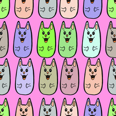 seamless pattern with funny cats