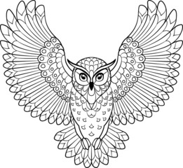 Obraz premium Owl in flight vector