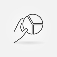 Hand with Pie Chart vector concept icon or sign in outline style
