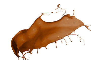Chocolate splash isolated on white background