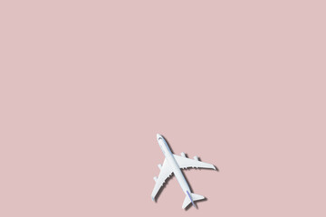 airplane figure on pink background 3d rendering