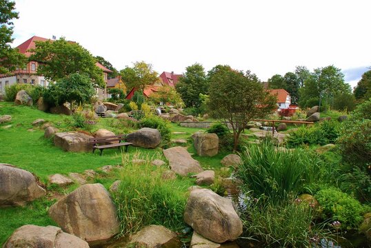 Schierke in the Harz Mountains, Germany - August 30, 2011: The Public spa park of the municipality of Schierke in the Harz Mountains, Germany.