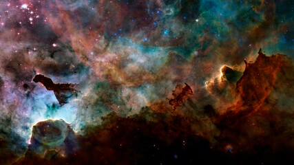 Fototapeta na wymiar Deep space nebula with stars. Elements of this image furnished by NASA