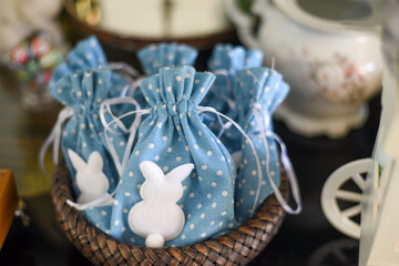 easter eggs in a basket