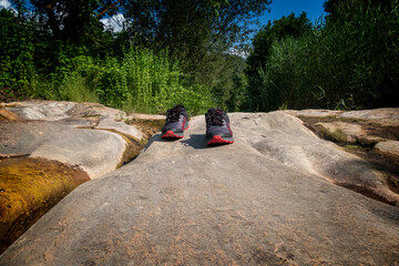 hiking in the mountains