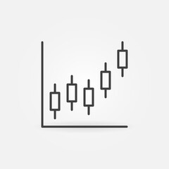 Candlestick Chart vector concept icon. Financial or Stock Graph sign in outline style