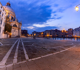 Venice. Church of Santa Maria della Salute at sunset.