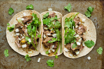 rustic mexican american pork carnitas taco