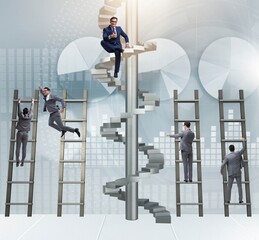 Competition concept with businessman beating competitors