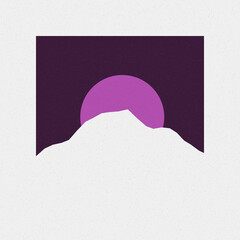 Mountains rocks silhouette art logo design illustration