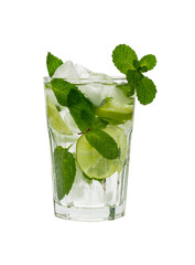 Big glass of mojito isolated on white