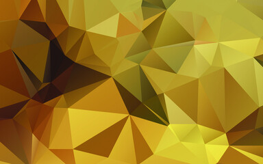 Modern (Golden) Polygonal shapes background, low poly triangles mosaic, golden or gold crystals backdrop, vector design wallpaper. High technology and luxury concept.