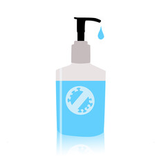 Hand sanitizer illustration isolated on white background.