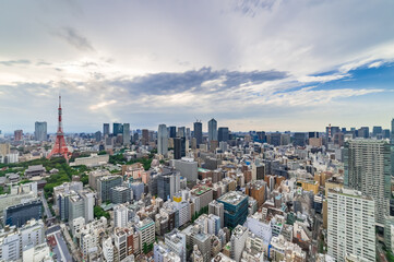 Obraz premium 東京都港区浜松町から見た東京の都市風景