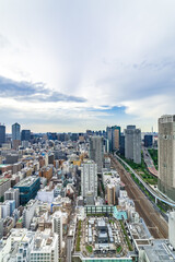 Naklejka na ściany i meble 東京都港区浜松町から見た東京の都市風景