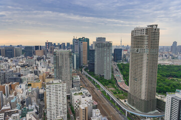 東京都港区浜松町から見た東京の都市風景